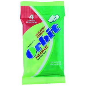 Chicle Orbit Hierbabuena en Grageas Pack De 4 Unidades